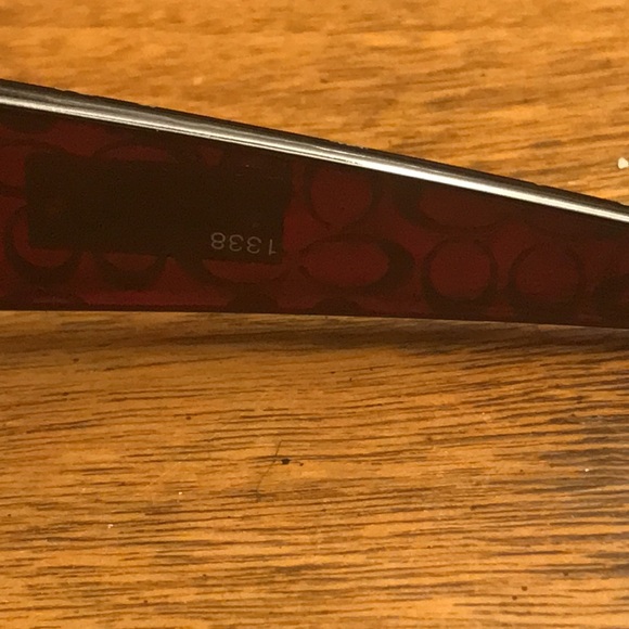 Coach Red/Burgundy & Silver Signature C Sunglasses with Brown Signature C Case - Picture 9 of 14
